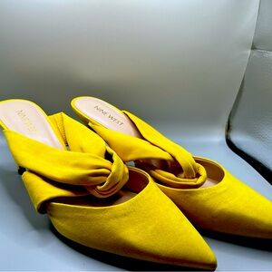 Nine West Yellow Kitten Heels